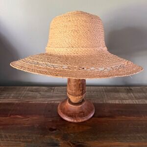 Angela & William Sun Hat Natural Tan Woven Grass Wide Brim FL2732 Womens OS